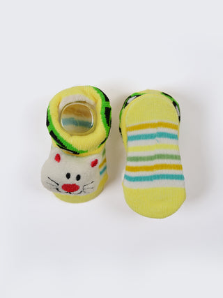 Baby Plush Rattle Socks Cute Bear & Mouse Design - Kidulan