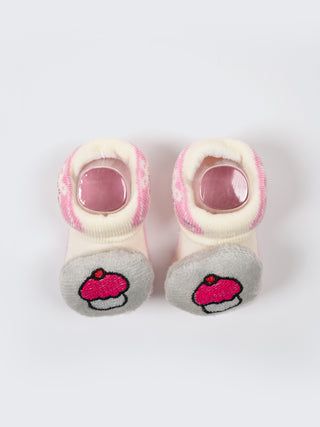 Baby Plush Rattle Socks Cupcake & Cat Design - Kidulan