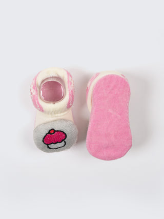 Baby Plush Rattle Socks Cupcake & Cat Design - Kidulan