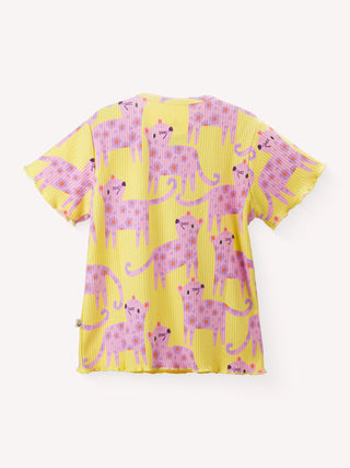 Playful Pink Cat Summer co-ord sets for girls - Kidulan