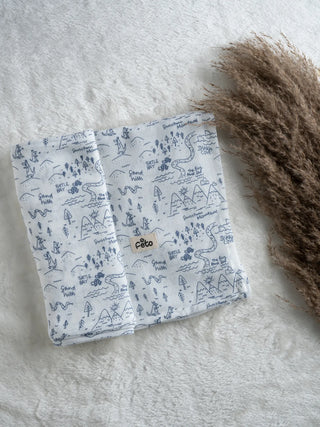 FETO COTTON MUSLIN SWADLE WRAP - SAND HILLS WHITE - Kidulan