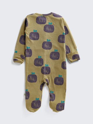 Eebabee Apple Print Footed Baby Sleepsuit with 2-Way Zip