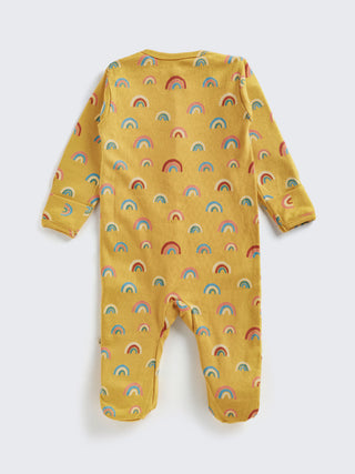 Rainbow Print Footed Baby Sleepsuit with 2-Way Zip