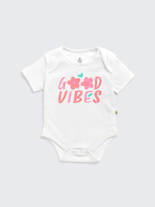 Newborn 'Good Vibes' 3-Piece Bodysuit Set for Baby Girl