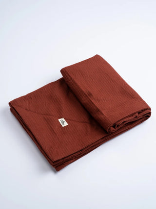 FETO BABY WAFFLE BLANKET 2 LAYER - MAROON BLUE MOON - Kidulan