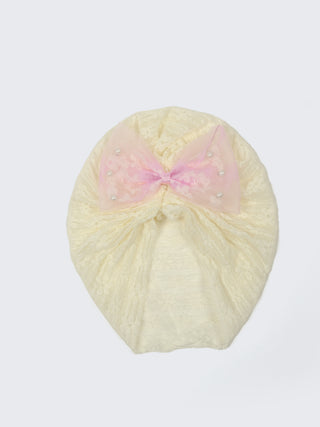 Baby Turban Cap & Floral Booties Set - Yellow With Pink - Kidulan