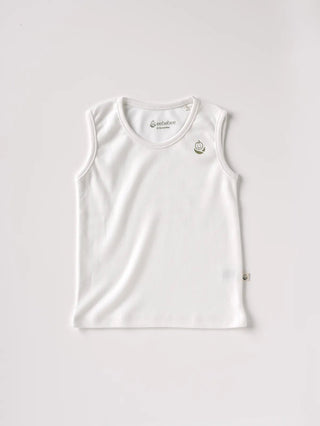 Sleeveless pure white vest combo newborn - Kidulan