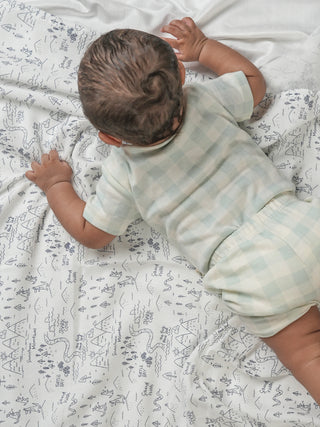 FETO COTTON MUSLIN SWADLE WRAP - SAND HILLS WHITE - Kidulan