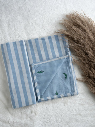 COTTON MUSLIN SWADLE WRAP - STRIPES - Kidulan