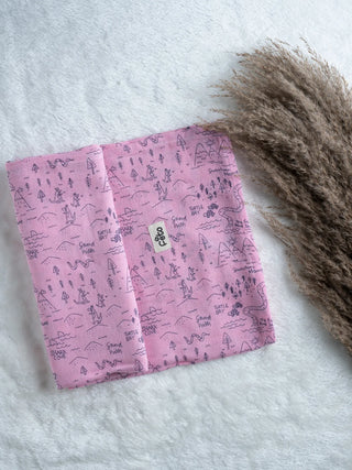 COTTON MUSLIN SWADLE WRAP - SAND HILLS PINK - Kidulan