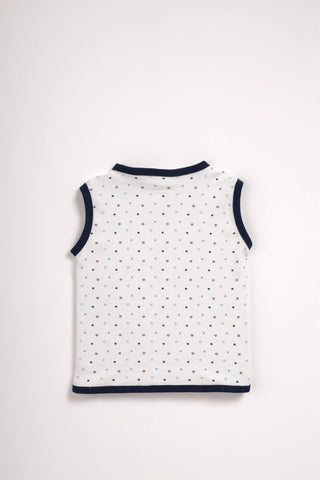 Sleeveless black border with star pattern jabla set for baby - Kidulan