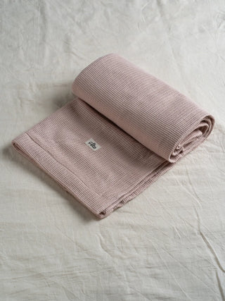FETO BABY WAFFLE BLANKET 2 LAYER - HEAVENLY PINK BLUE MOON - Kidulan