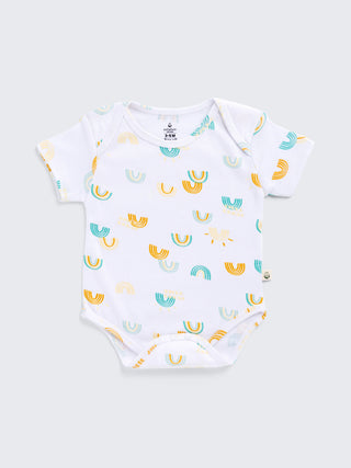 Sunny Rainbow Print Bodysuit & Shorts Summer Set for Baby - Kidulan