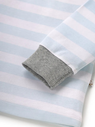 Full sleeve sky blue and White cuff t-shirt for baby - Kidulan