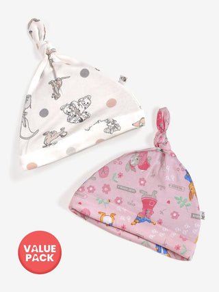 Baby Tie knot cap - 2pc combo pack (6 - 9 M) - Kidulan
