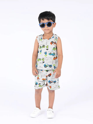 BOYS SLEEVELESS T-SHIRT & SHORTS SET - Kidulan