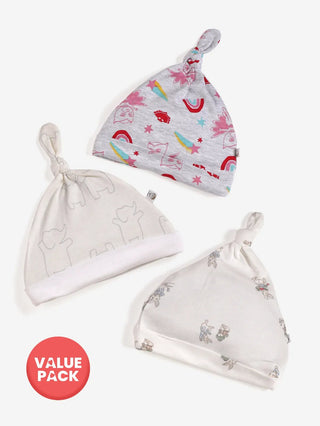 Baby Tie knot cap - 3pc combo pack (9 - 12 M) - Kidulan