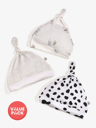 Baby Tie knot cap - 3pc combo pack (6 - 9 M) - Kidulan