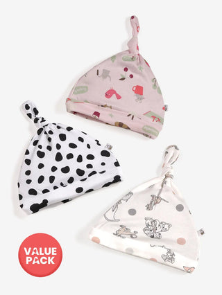 Baby Tie knot cap - 3pc combo pack (6 - 9 M) - Kidulan