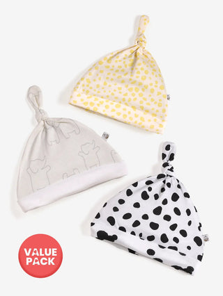 Baby Tie knot cap - 3pc combo pack (6 - 9 M) - Kidulan