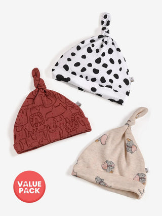 Baby Tie knot cap - 3pc combo pack (3 - 6 M) - Kidulan