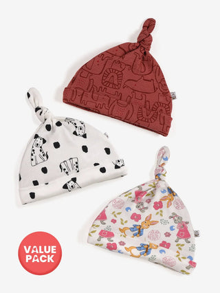 Baby Tie knot cap - 3pc combo pack (3 - 6 M) - Kidulan