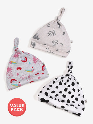 Baby Tie knot cap - 3pc combo pack (3 - 6 M) - Kidulan