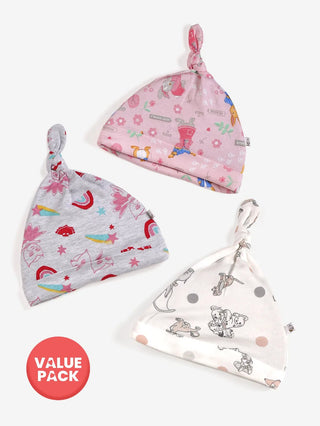 Baby Tie knot cap - 3pc combo pack (0 - 3 M) - Kidulan