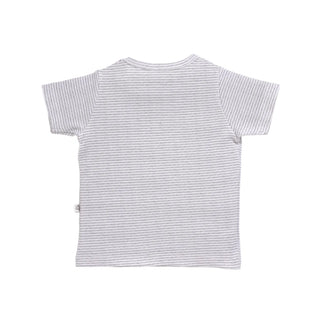 Half sleeve grey stripe pattern t-shirt for baby - Kidulan