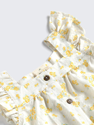 Yellow Bloom Ruffle Jumpsuit - Kidulan
