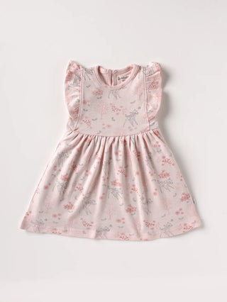 Sleeveless flower pattern in pink & white frock for baby girl - Kidulan