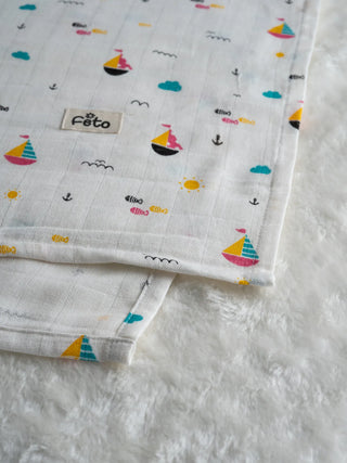FETO COTTON MUSLIN SWADLE WRAP 3PCS - Kidulan