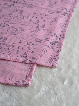 COTTON MUSLIN SWADLE WRAP - SAND HILLS PINK - Kidulan