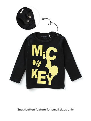 Full sleeve black & yellow graphic t-shirt for baby - Kidulan
