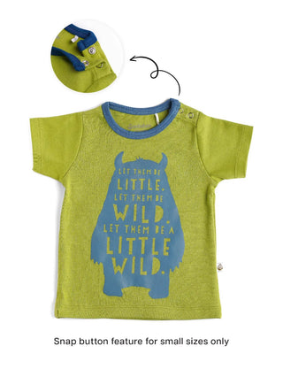 Half sleeve green graphic t-shirt for baby - Kidulan