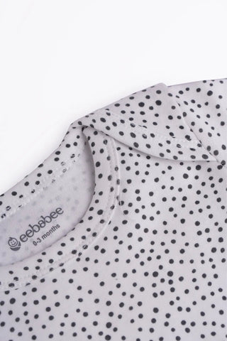 Half sleeve small round pattern in white bodysuit for baby - Kidulan