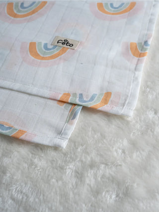 FETO COTTON MUSLIN SWADLE WRAP 2 PCS - Kidulan