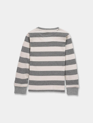 Full sleeve grey & white cuff t-shirt for baby - Kidulan