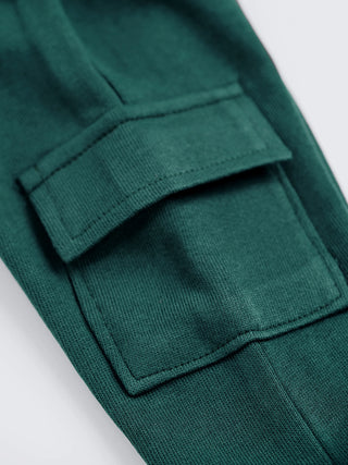 Eebabee Boys Dark Green Solid Jogger Pants - Kidulan