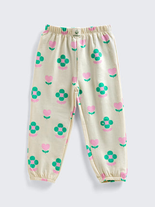 Girls Floral Long-Sleeve Top and Pants Set