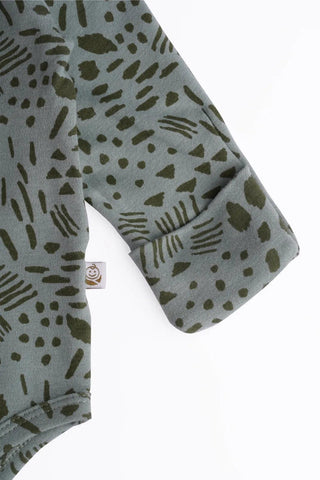 Full sleeve green & black bodysuit for baby