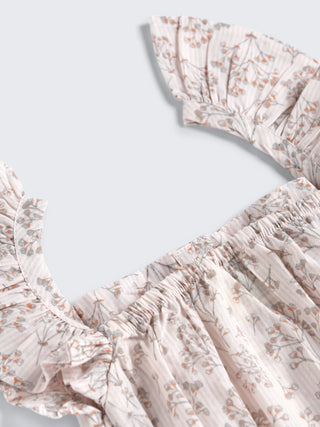 Eebabee Floral Frill Romper - Soft Pink - Kidulan