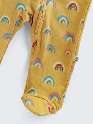 Rainbow Print Footed Baby Sleepsuit with 2-Way Zip