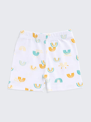 Sunny Rainbow Print Bodysuit & Shorts Summer Set for Baby - Kidulan