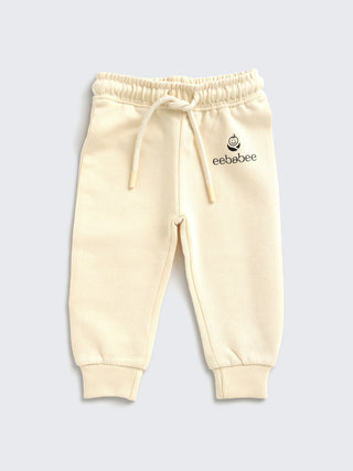eebabee Unisex Solid Sweatshirt & Jogger Set - Classic Cream - Kidulan