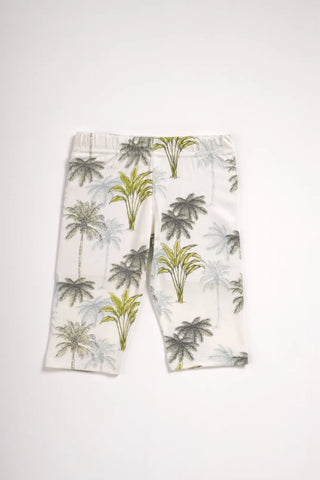 Full sleeve palm tree pattern in white pajama set for baby - Kidulan