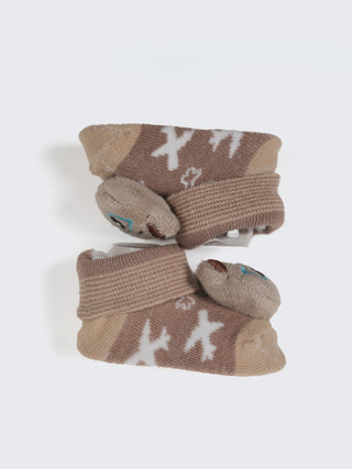 Baby Plush Rattle Socks Cute Bear & Mouse Design - Kidulan