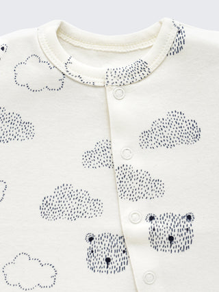 Baby Bear Print Cotton Romper