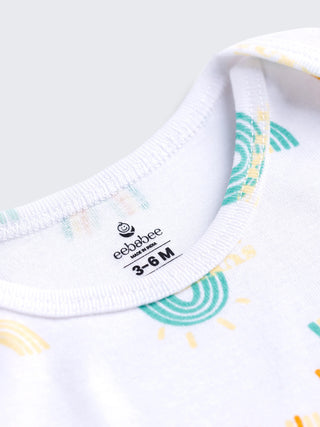 Sunny Rainbow Print Bodysuit & Shorts Summer Set for Baby - Kidulan