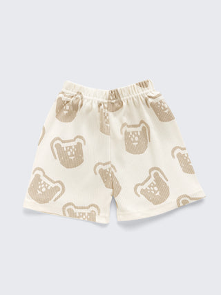 Bear Print Baby T-Shirt and Shorts Set